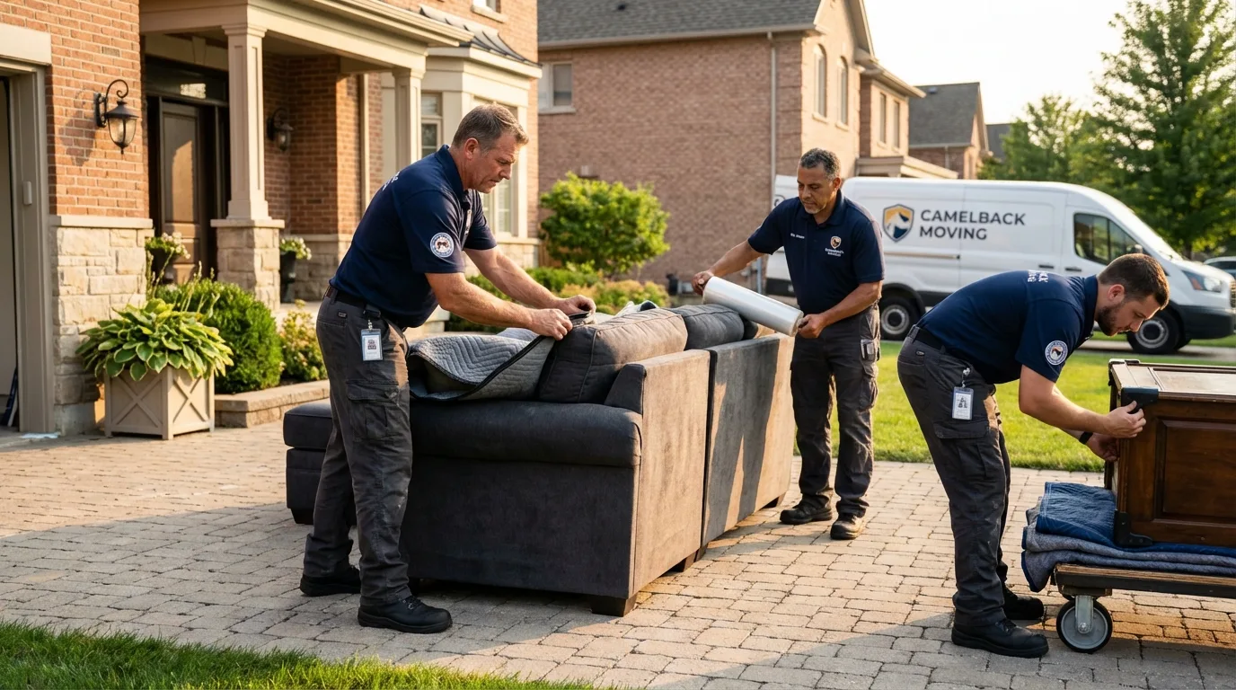 Large estate moving crew wrapping furniture in Somerset, PA