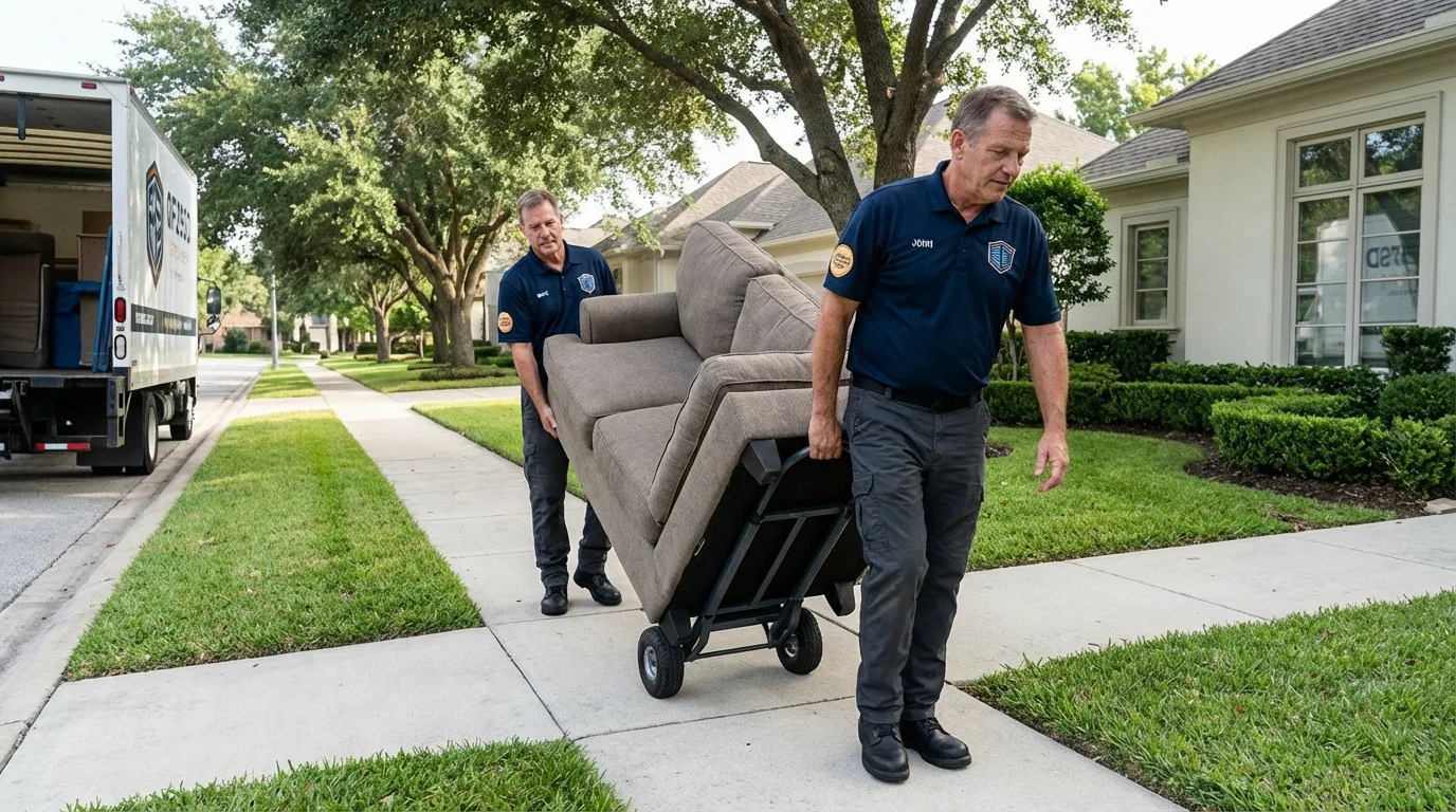 Local residential moving crew loading furniture in Somerset, PA